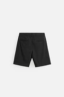 COTTON - LINEN BERMUDA SHORTS