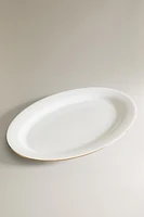 RIMMED BONE CHINA OVAL SERVING DISH