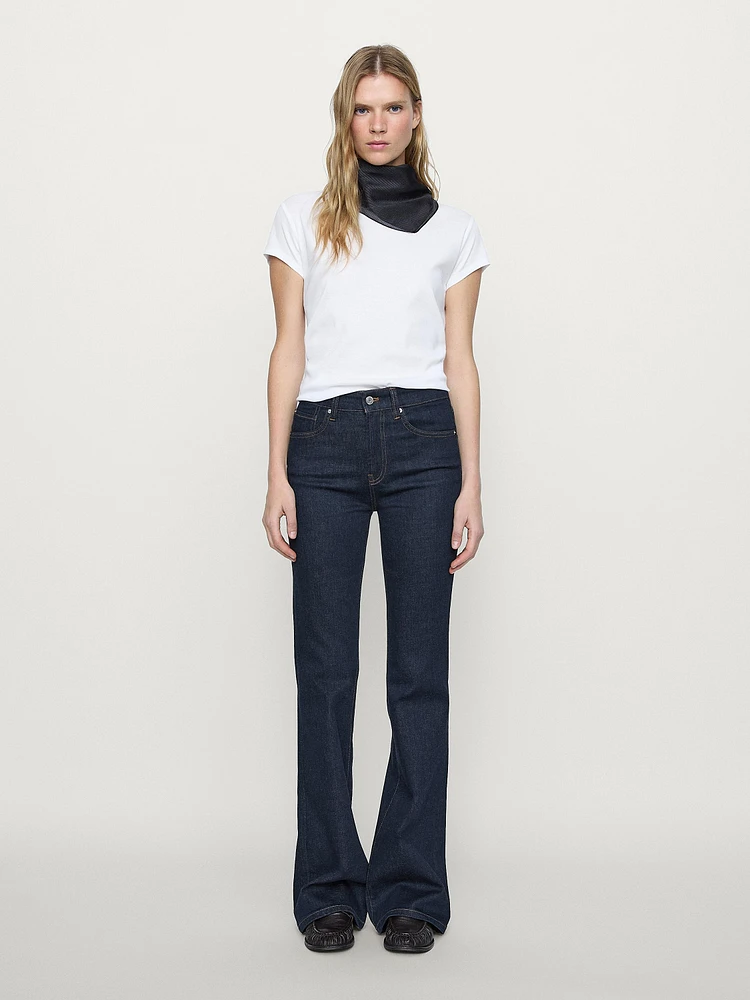 High-waist skinny flared jeans