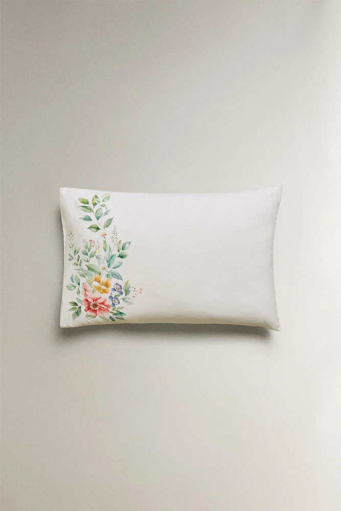 FLORAL PRINT COTTON PILLOWCASE