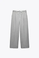 DOUBLE WAIST WIDE LEG PANTS