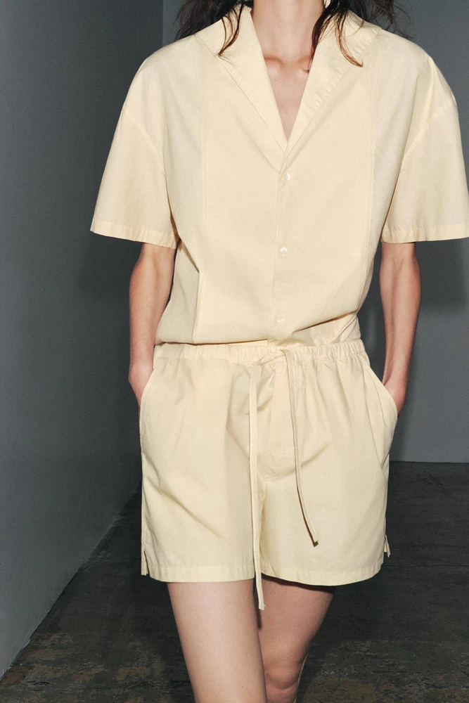 TOPSTITCHED POPLIN SHIRT