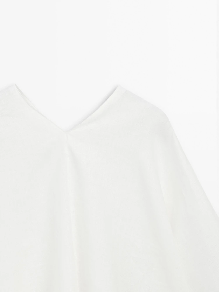 Flowing linen cape shirt - Studio