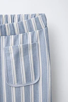 STRIPED PANTS WITH PIPED POCKETS