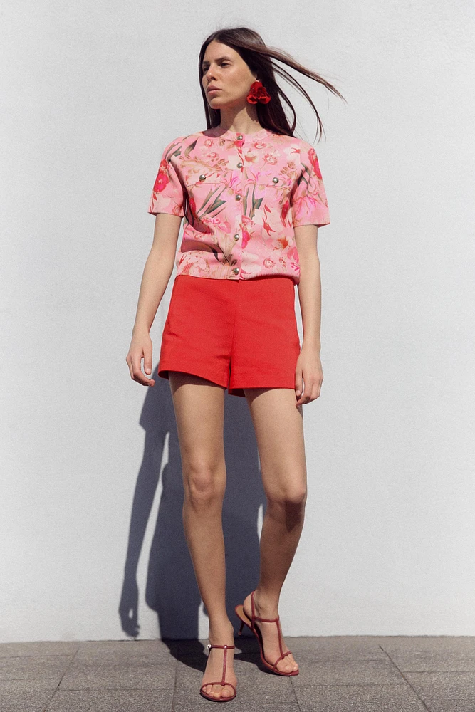 FLORAL PRINT KNIT TOP