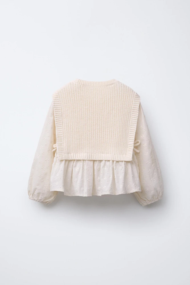COMBINATION KNIT VEST AND SHIRT