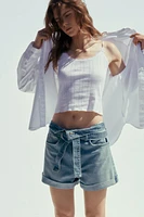 SHORT EN JEAN TRF CEINTURE
