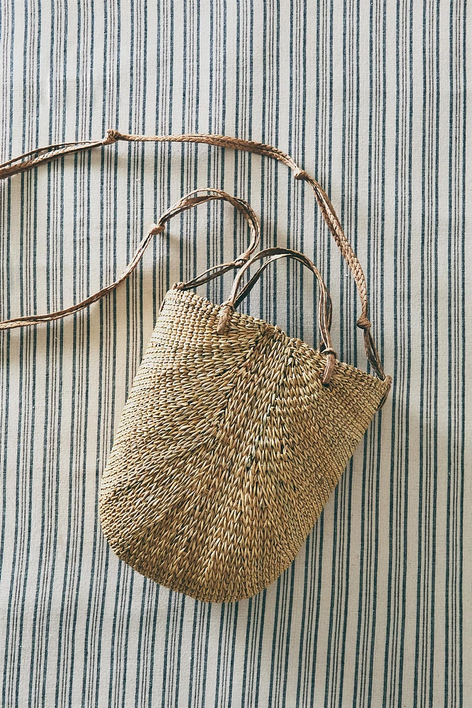 BRAIDED MINI STRAW BAG KNOTS WITH KNOTS