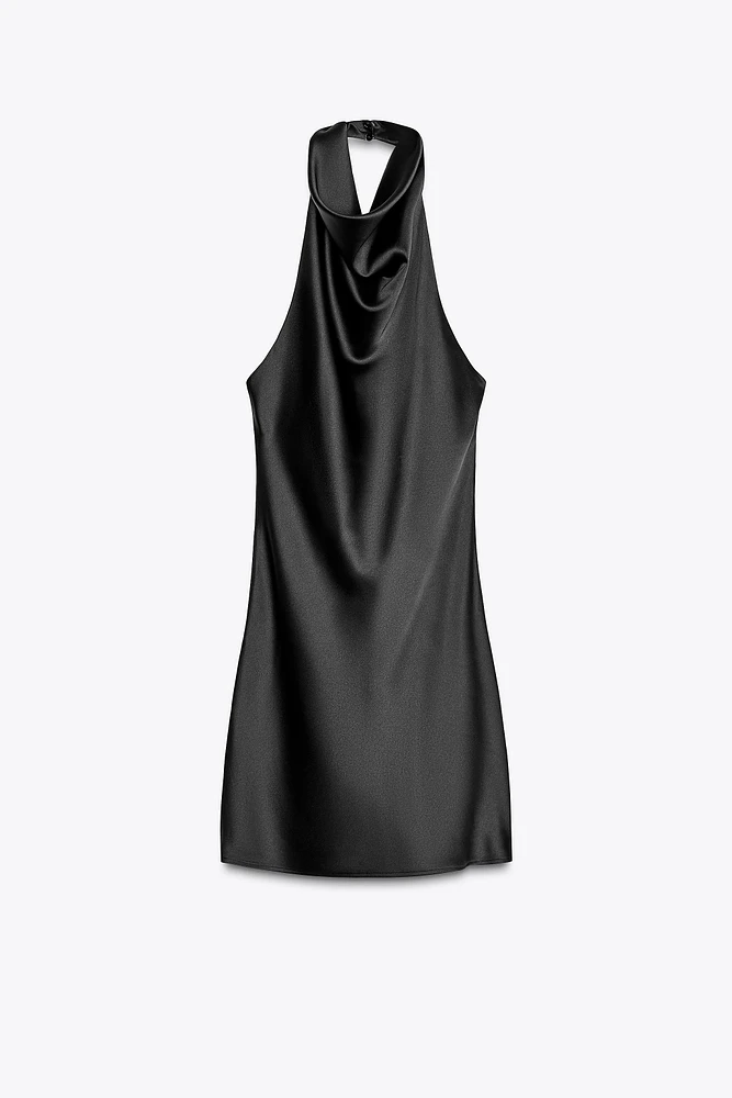 ROBE MINI HALTER SATINÉE