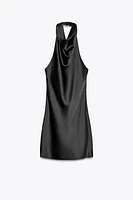 ROBE MINI HALTER SATINÉE