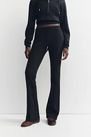 FLARE INTERLOCK PANTS WITH SEAMS