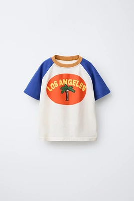 T-SHIRT À MANCHES RAGLAN ET PALMIER