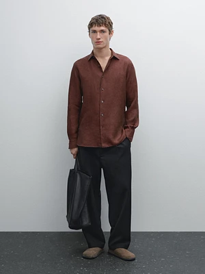 100% linen regular fit shirt