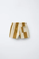 EMBROIDERED TEXT STRIPED SHORTS