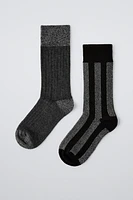 TWO-PACK OF SHIMMER SOCKS