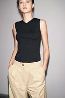 STRETCH RIBBED TOP