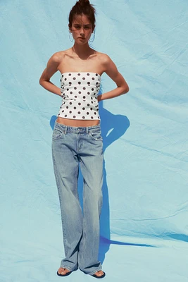 TOP BUSTIER À POIS