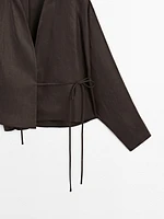 Chemise fluide en lin avec nœud - Studio