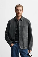 POCKET LEATHER JACKET