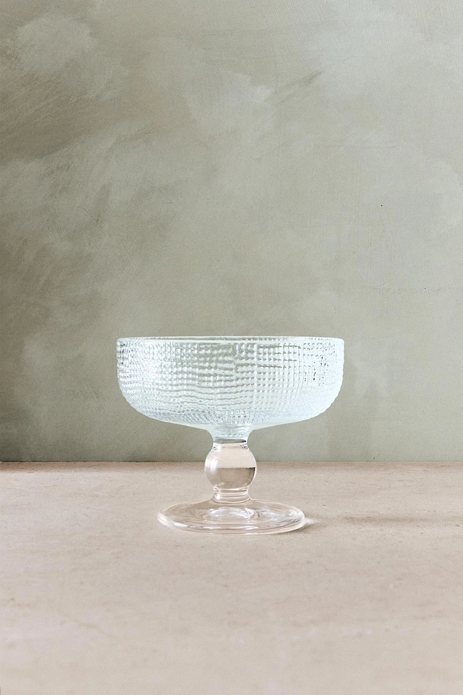 ICE-CREAM CUP GLASS WITH RAISED DESIGN