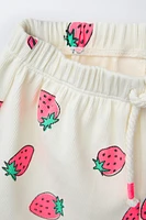 PRINTED RIBBED T-SHIRT AND BERMUDA SET