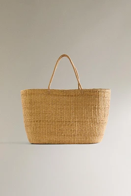 LARGE RAFFIA TOTE BAG