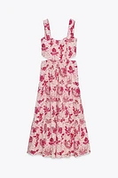 ROBE MIDI IMPRIMÉE ET AJOURÉE