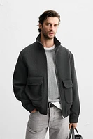 POCKETED TEXTURED JACKET