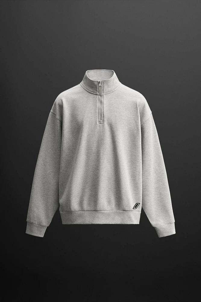 ZIP MOCK NECK SWEATSHIRT