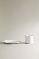 RIMMED BONE CHINA TEACUP AND SAUCER