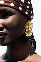 METAL FLOWER EARRINGS