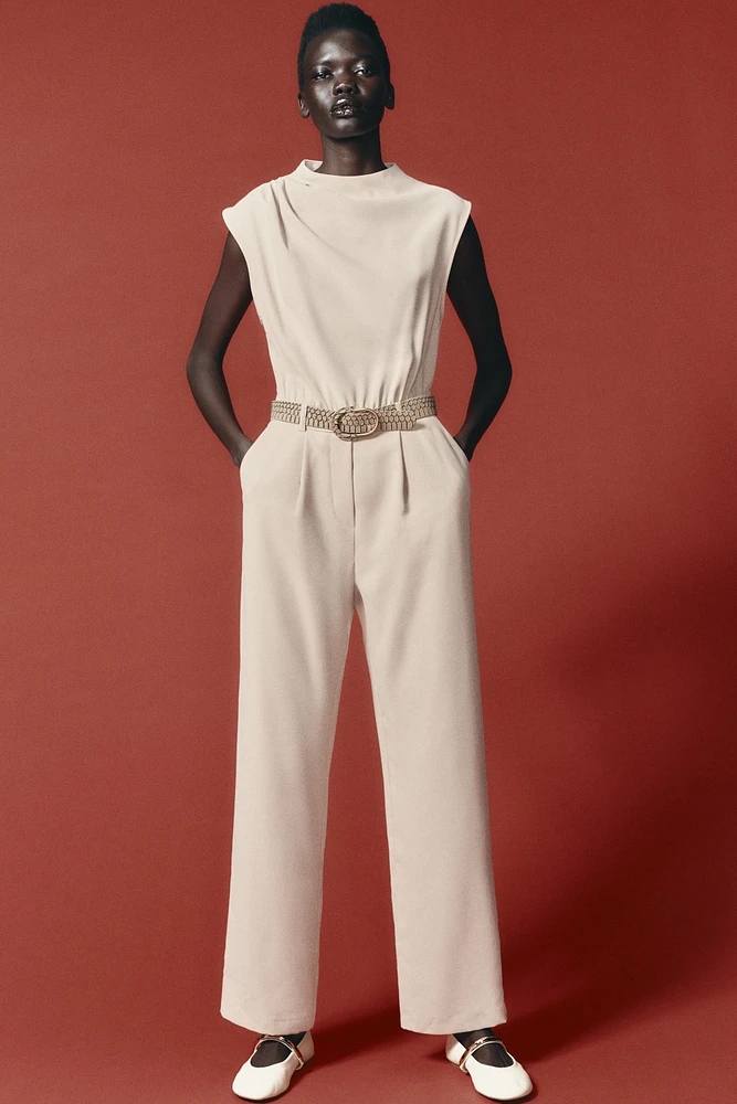 LONG BELTED JUMPSUIT