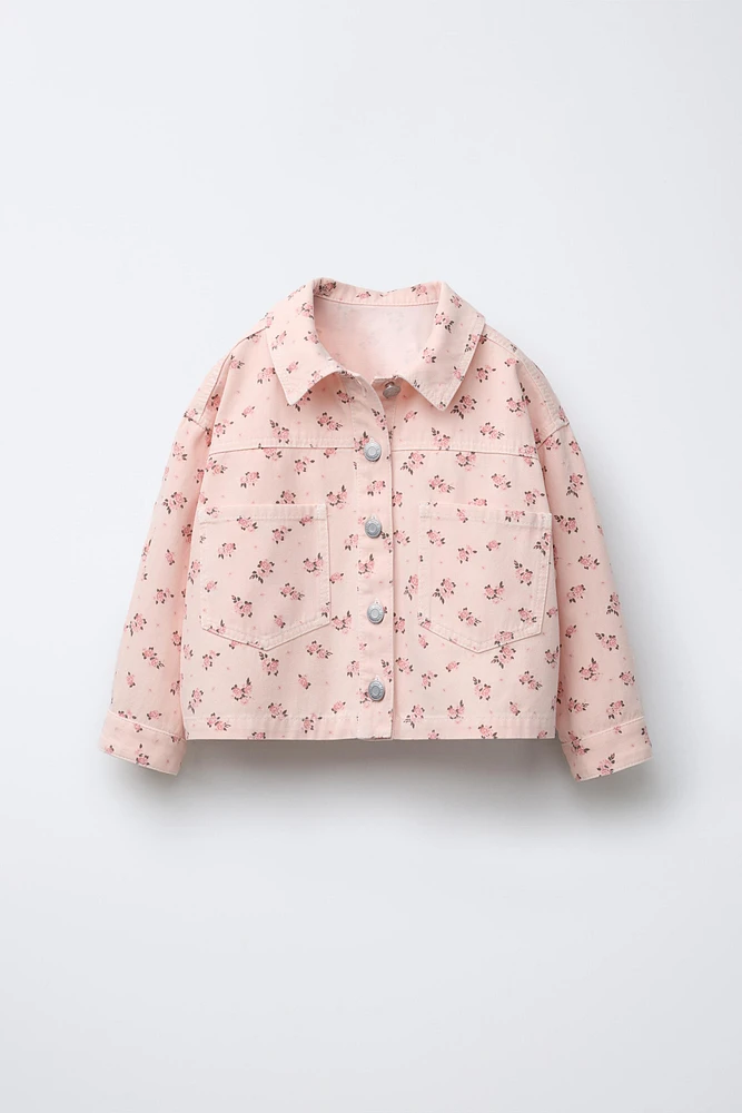 TWILL FLORAL OVERSHIRT