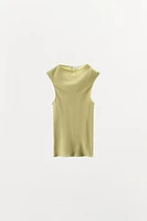 POINTELLE TOP WITH SATIN BOW