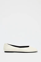 LEATHER OPEN TOE BALLET FLATS
