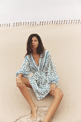 ROBE IMPRIMÉE FIL MÉTALLISÉ