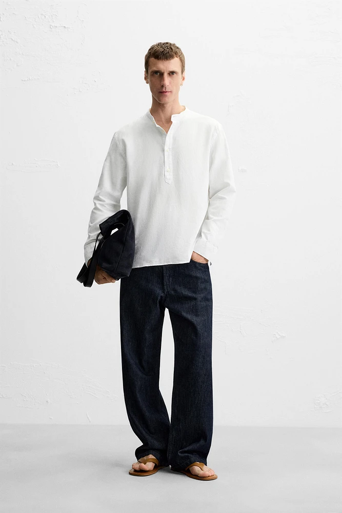 CHEMISE POLO LIN ET COTON