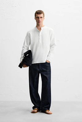 CHEMISE POLO LIN ET COTON