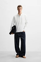 CHEMISE POLO LIN ET COTON