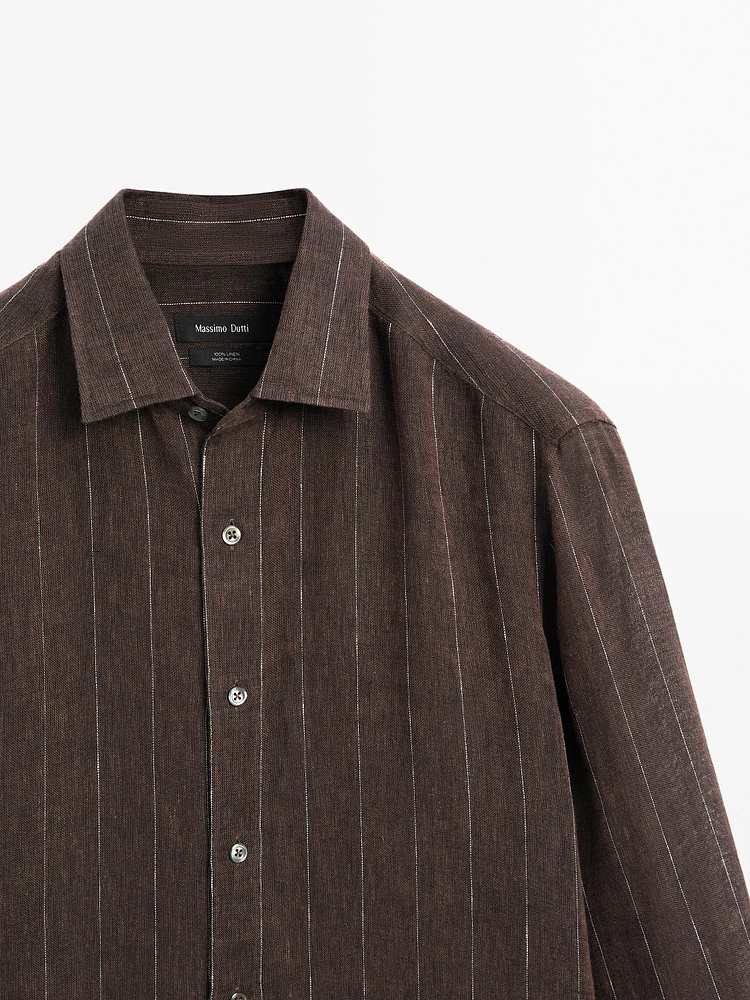 100% linen pinstripe shirt