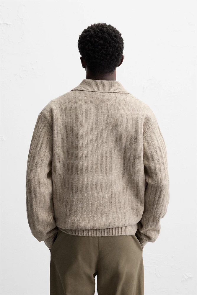 RIBBED KNIT POLO