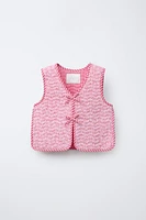GILET MATELASSÉ À FLEURS