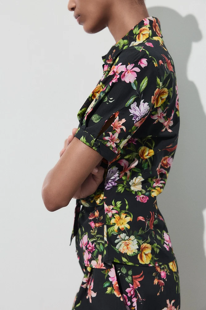 TOP EN POPELINE À IMPRIMÉ FLORAL