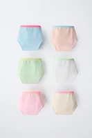 6-14 ANS/ LOT DE SIX CULOTTES DÉTAILS FLUO