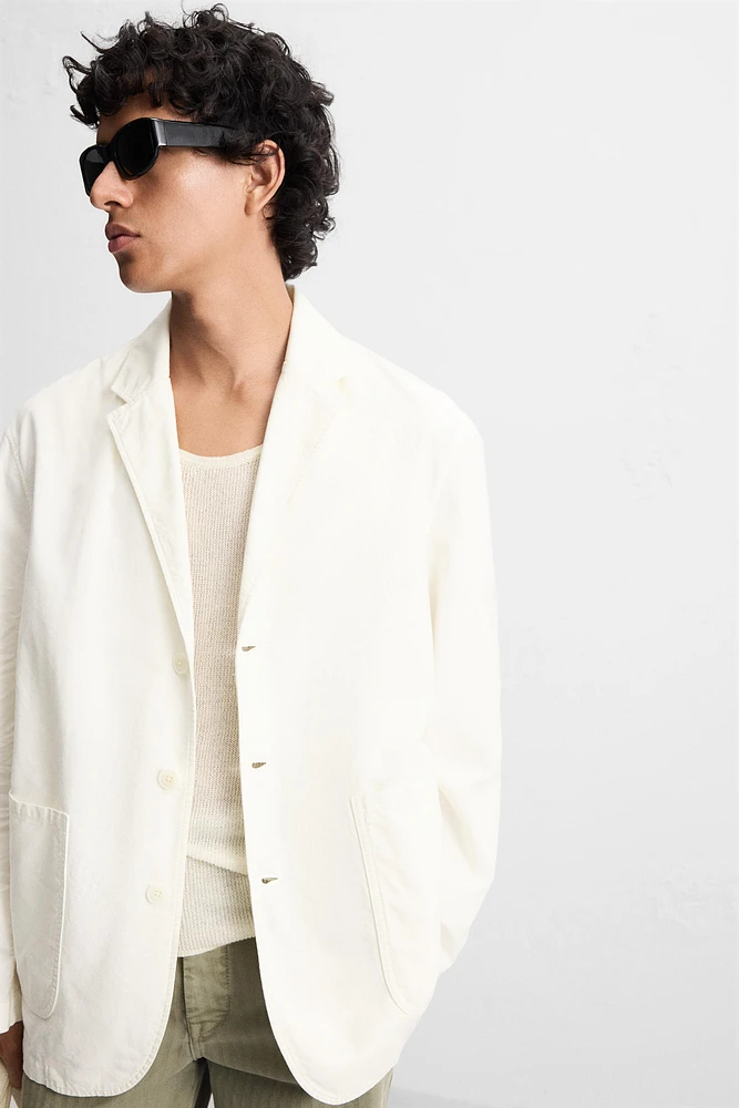 RELAXED FIT COTTON BLAZER