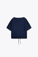GATHERED COTTON T-SHIRT