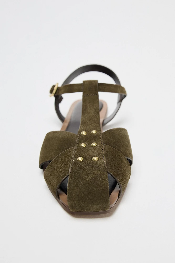 SPLIT LEATHER FISHERMAN SANDALS