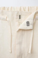 100% LINEN WIDE LEG PANTS