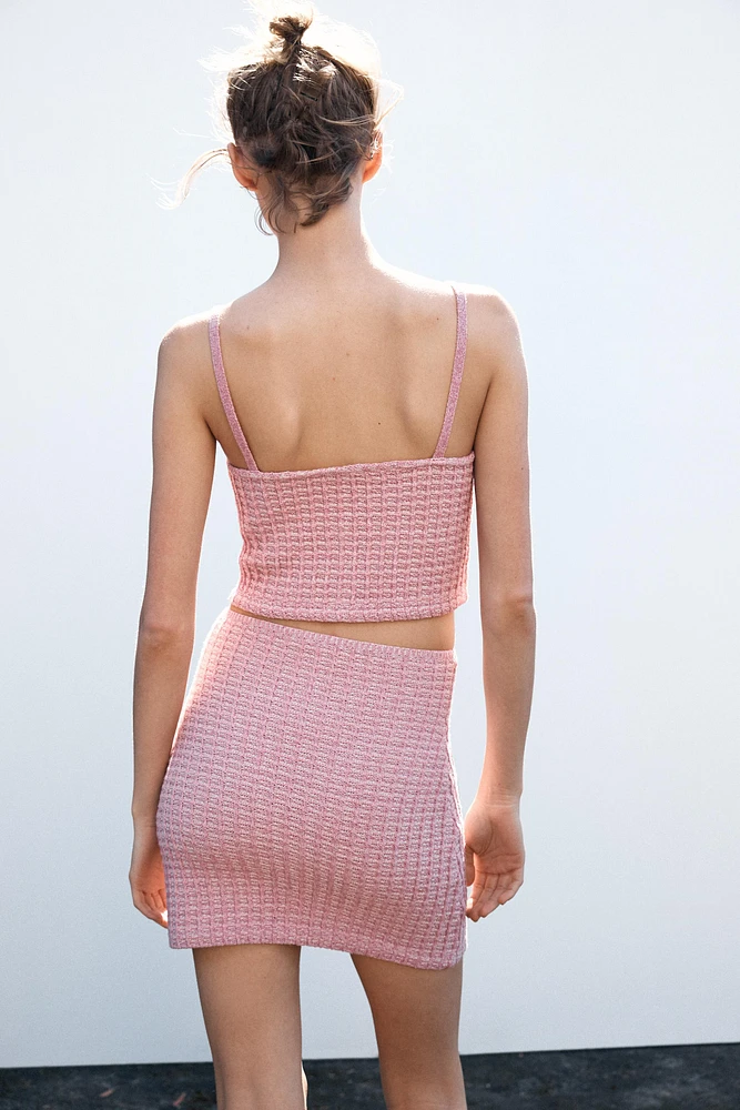 HIGH-WAISTED STRETCH MINI SKIRT