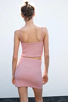 HIGH-WAISTED STRETCH MINI SKIRT